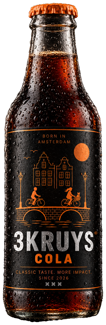 Voorbeeld van 3Kruys Cola in een glazen fles
